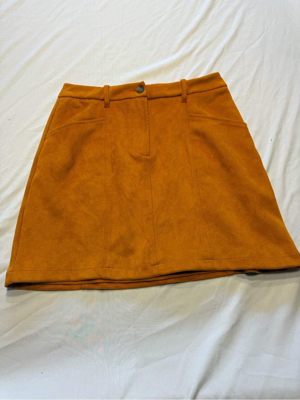 Philosophy Suede-Look A-Line Mini Skirt - rust orange